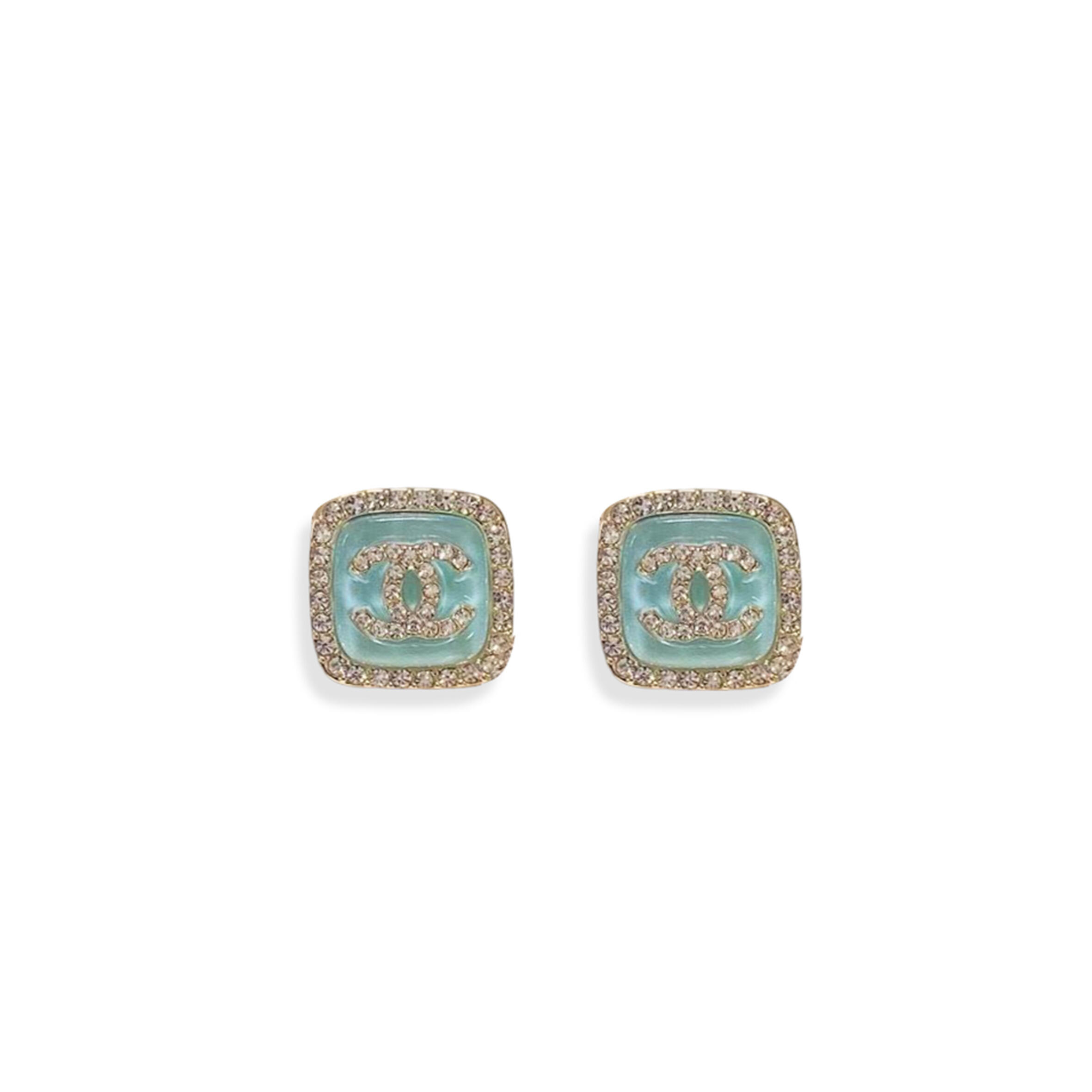 ch**el full D1am0nd double c earrings